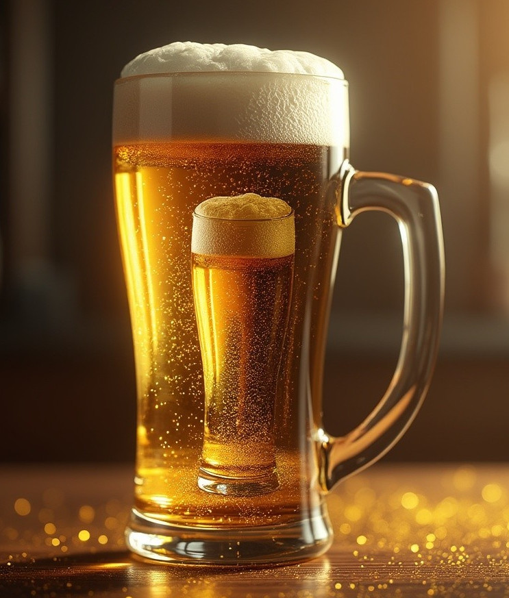 Large Glass of Beer with Smaller Glass Inside