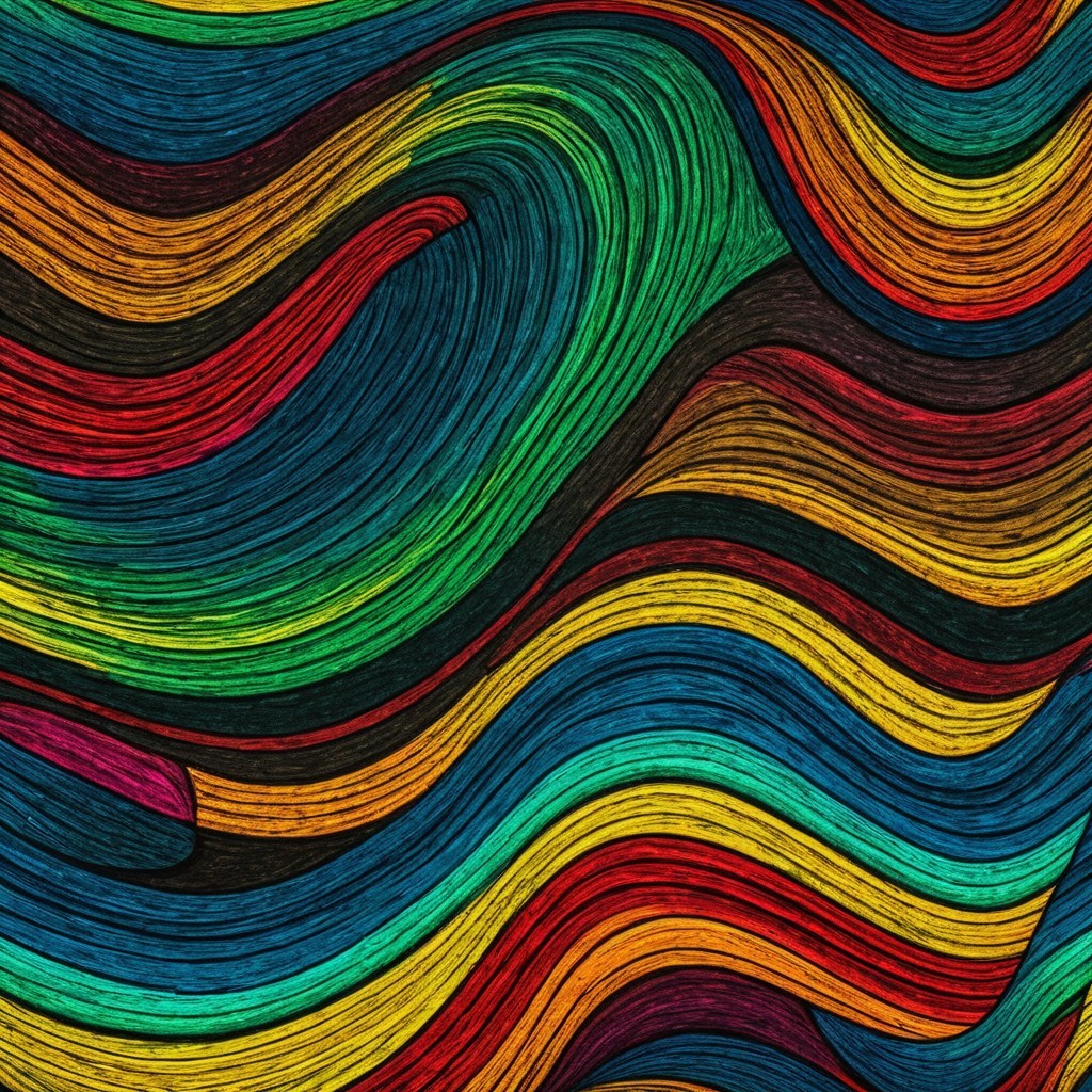 Vibrant Swirling Color Pattern with Bold Textures