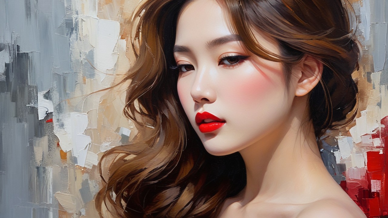 Close-Up Portrait of a Young Woman with Waves