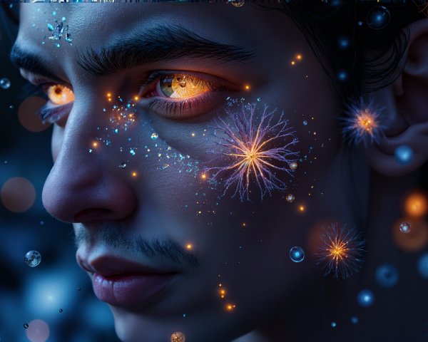 Close-up Portrait of a Young Male with Ethereal Features