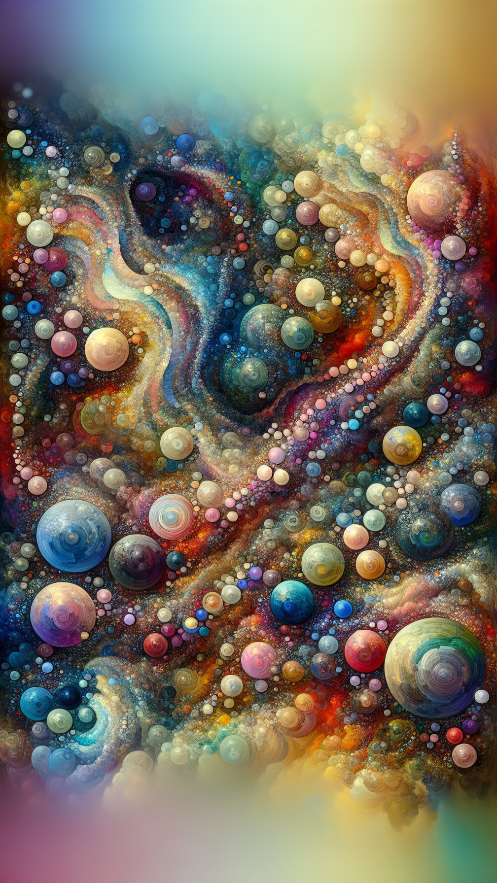 Vibrant Cosmic Scene with Colorful Swirling Patterns