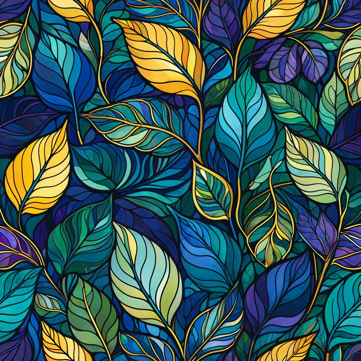 Vibrant Tapestry of Colorful Leaves and Textures
