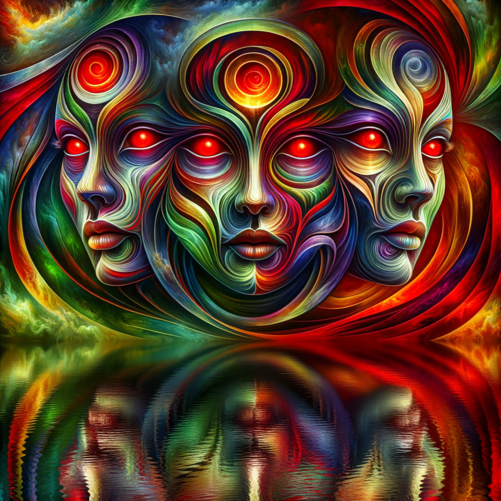 Abstract Faces in Vibrant Colors and Patterns