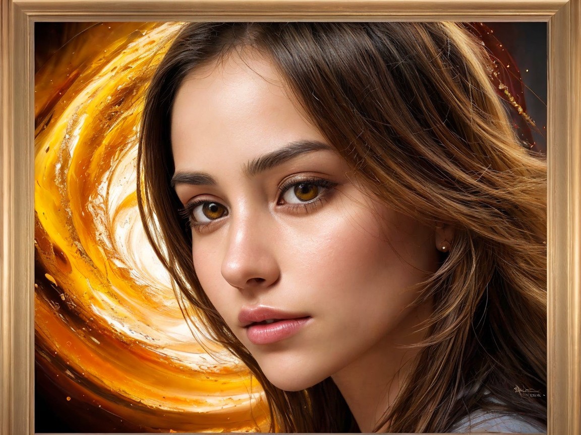 Portrait of a Young Woman with Warm Brown Eyes