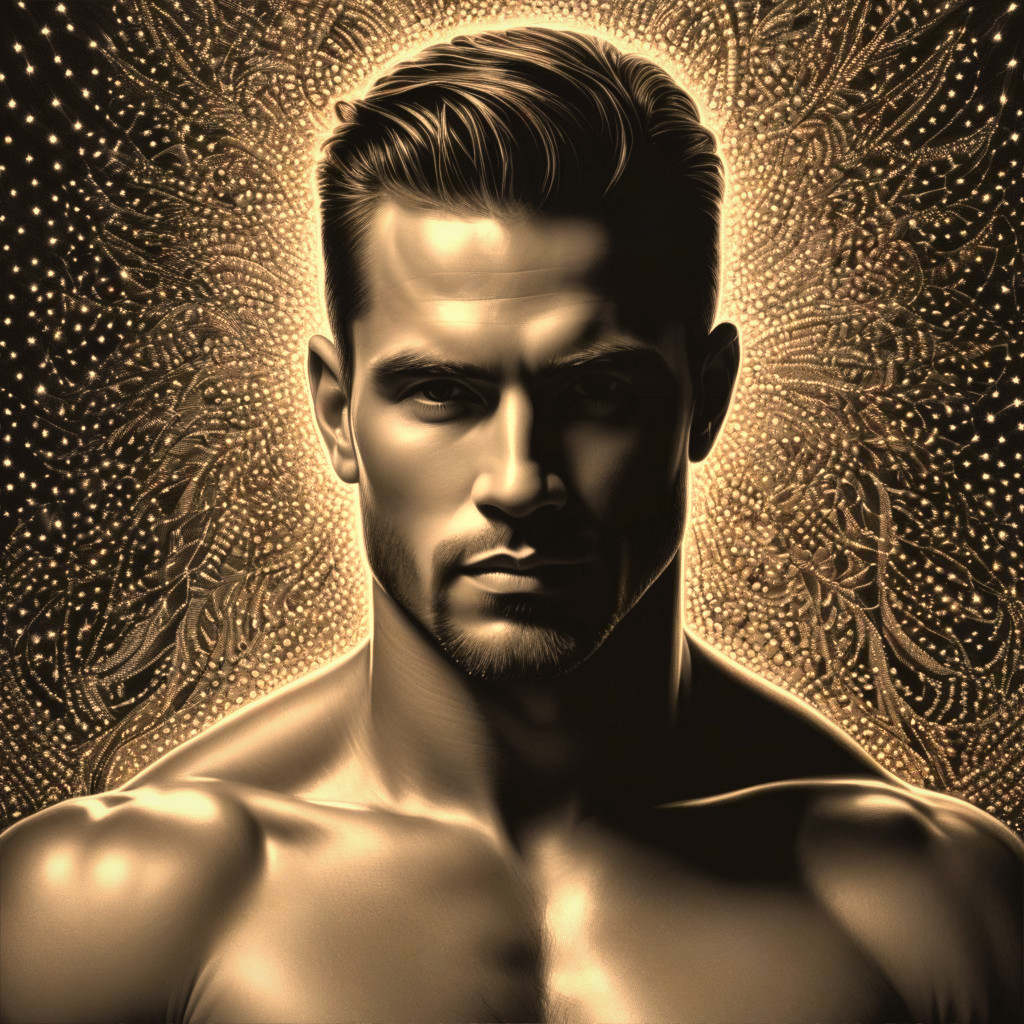 Portrait of a Muscular Man with Dramatic Lighting