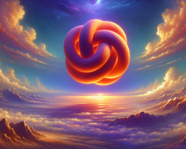 Vibrant Orb in Orange and Purple Sunset Sky