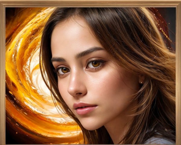 Portrait of a Young Woman with Warm Brown Eyes