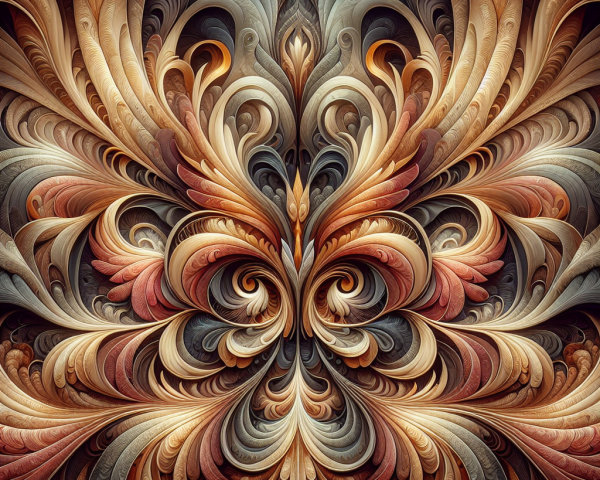 Intricate Abstract Design with Warm Tones and Patterns