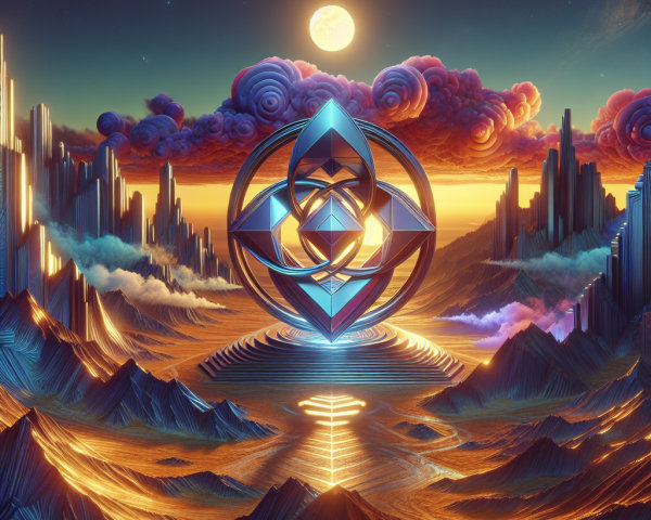 Abstract Mountain Landscape with Geometric Structure