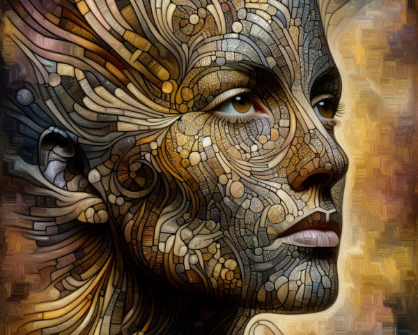 Portrait with Natural Patterns in Earthy Tones