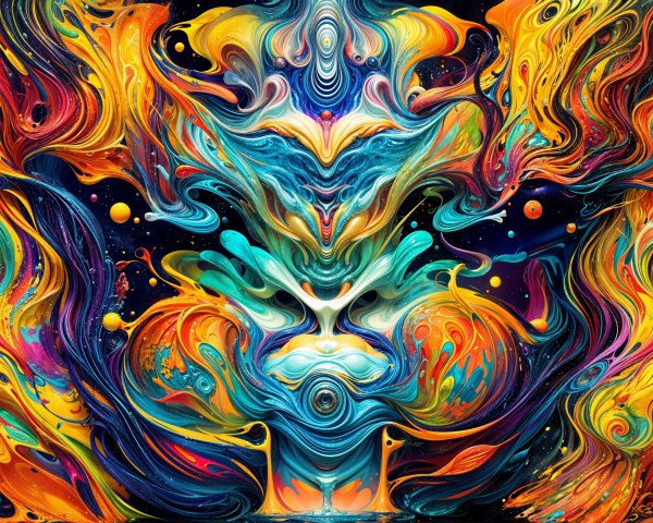 Vibrant Abstract Composition with Dynamic Colors