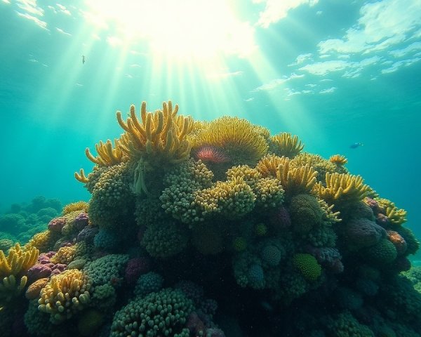 Colorful Coral Reef with Diverse Marine Life