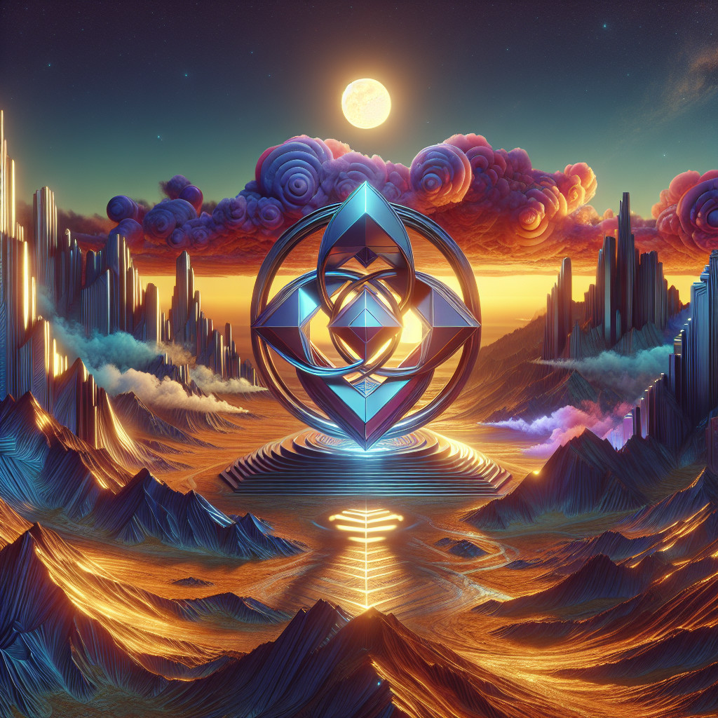 Abstract Mountain Landscape with Geometric Structure