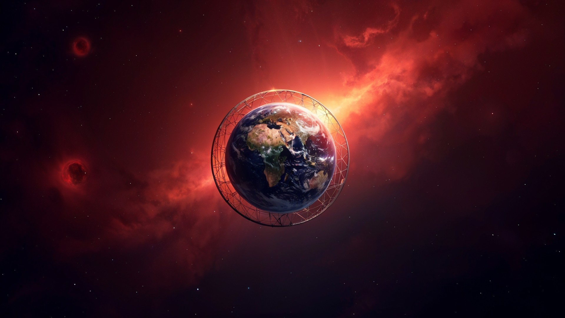 Stunning Earth View with Cosmic Colors and Stars
