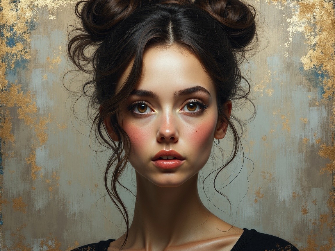 Portrait of a Young Woman with Ethereal Features