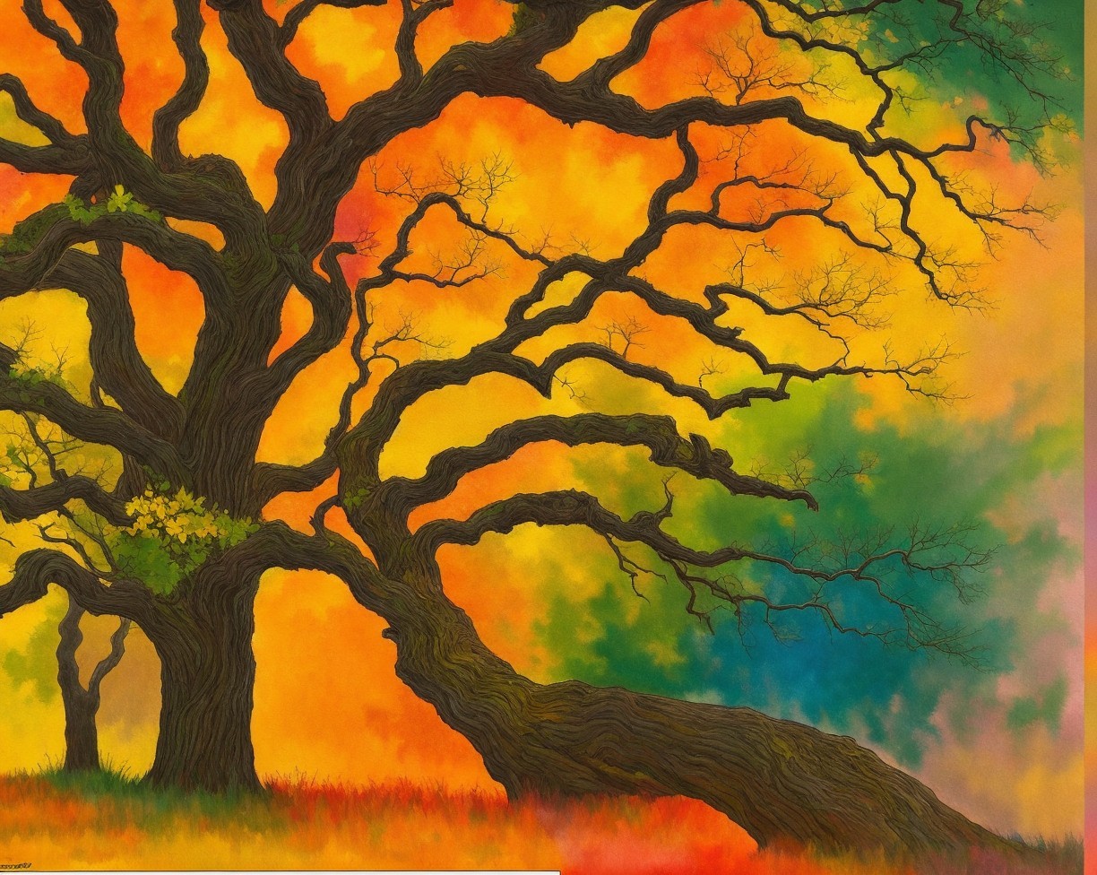 Idyllic Autumn Landscape with Majestic Trees