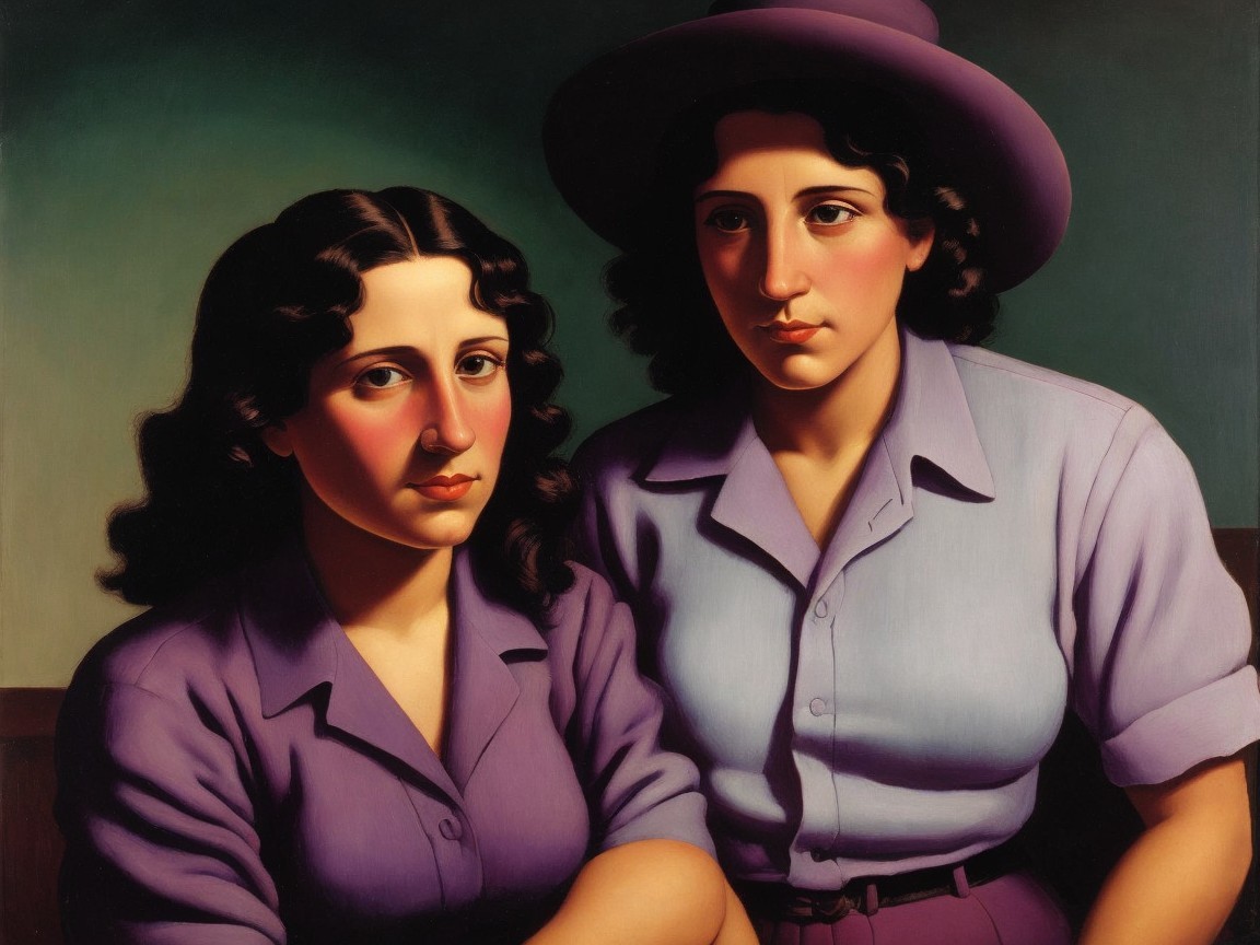 Two women with dark hair and expressive features