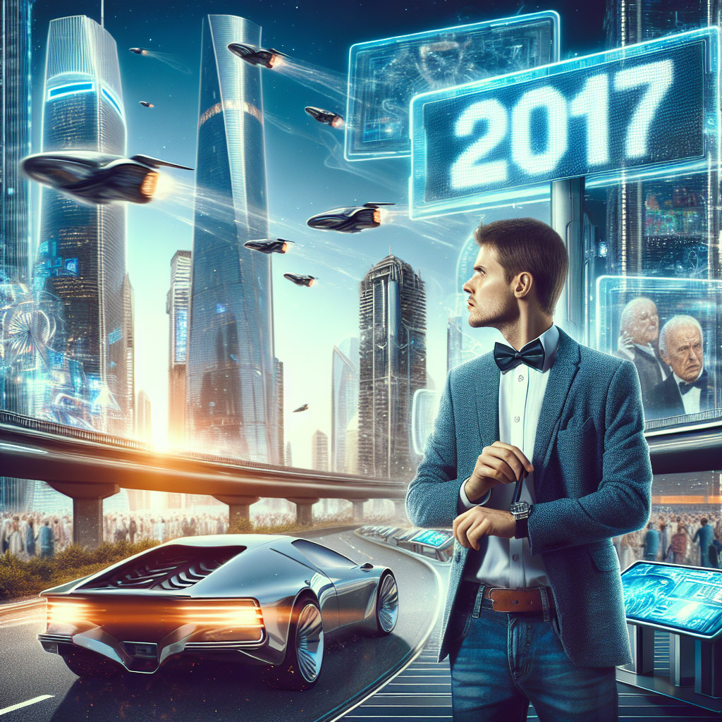 Futuristic cityscape with stylish man and technology