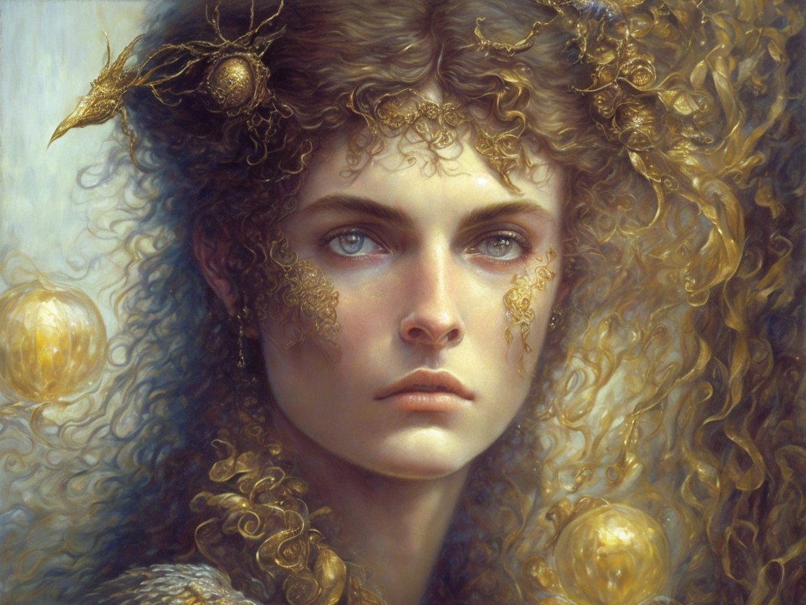 Portrait of a Young Woman with Gold Adornments