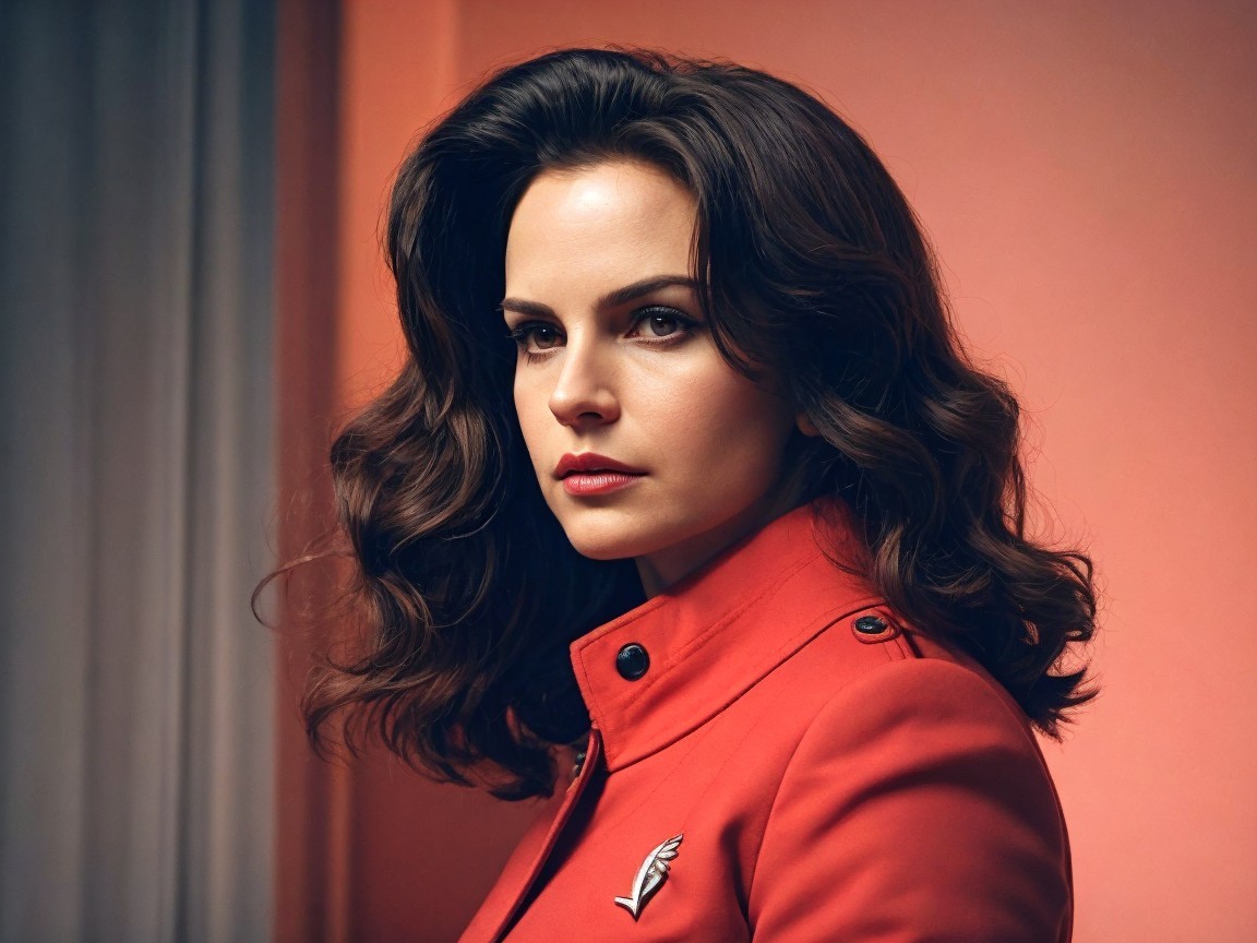Profile of a Confident Woman in Red Jacket