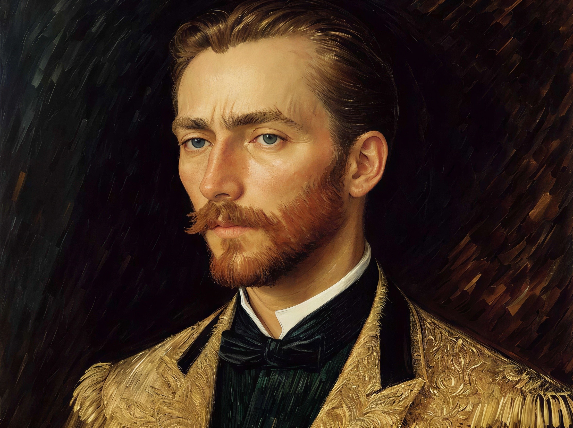 Detailed Portrait of a Man in Lavish Attire