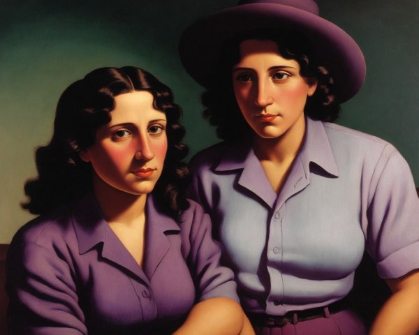 Two women with dark hair and expressive features