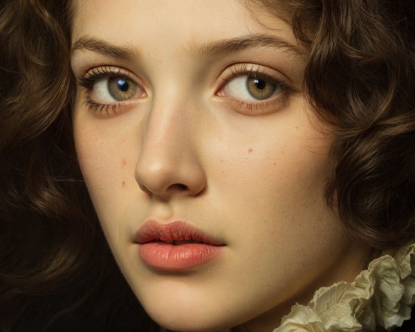 Close-Up Portrait of a Young Woman with Green Eyes