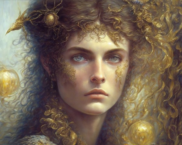 Portrait of a Young Woman with Gold Adornments