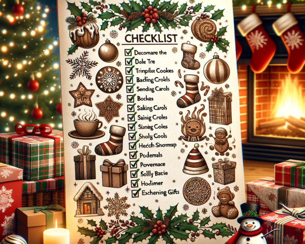 Christmas Checklist Surrounded by Festive Decor