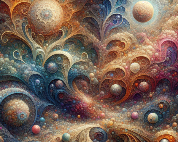 Abstract Cosmic Scene with Swirls and Rich Hues