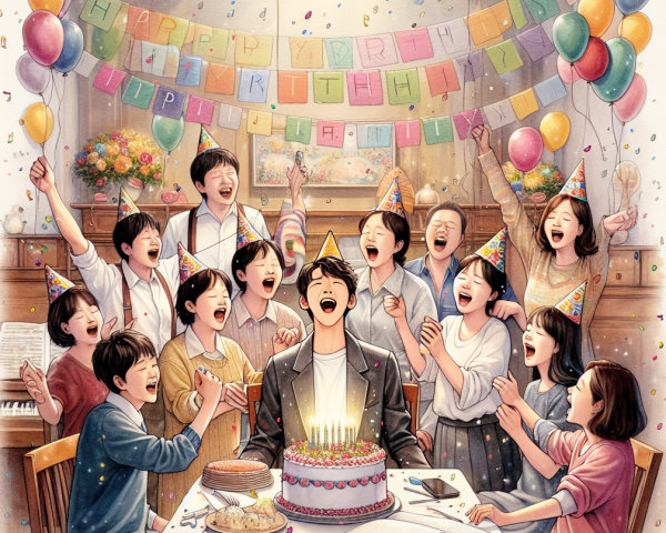 Joyous Birthday Celebration with Friends and Family