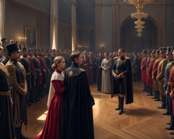 Formal Gathering of Nobles in Elegant Hall