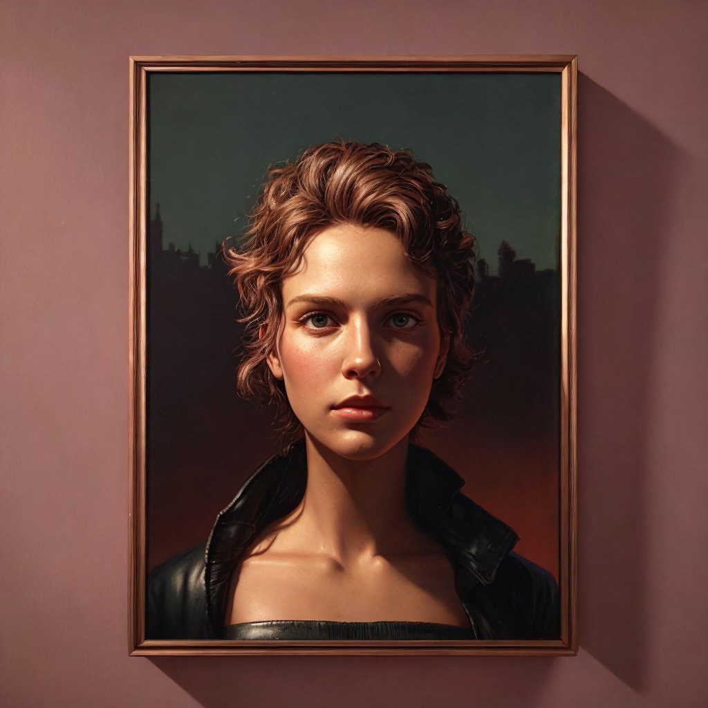 Portrait of a Young Woman in a Leather Jacket