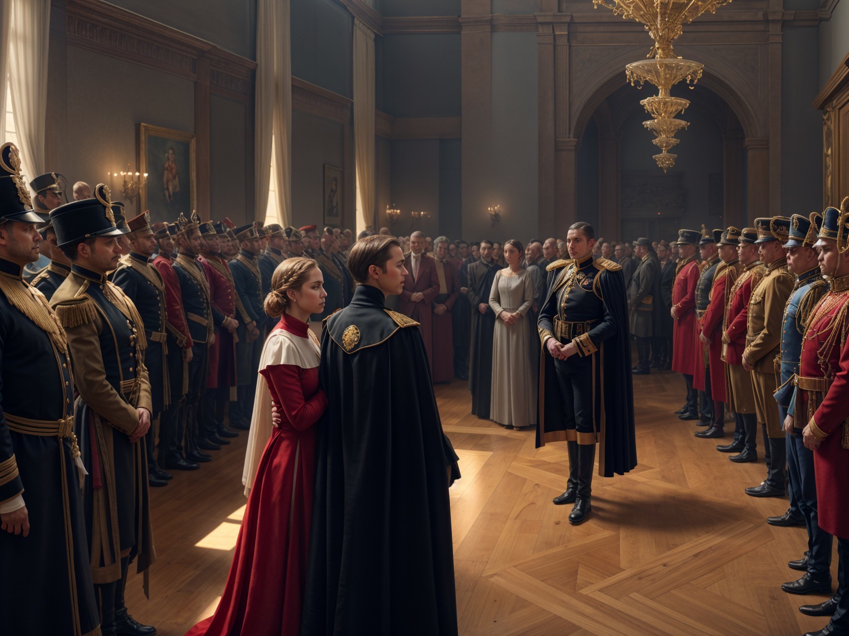 Formal Gathering of Nobles in Elegant Hall