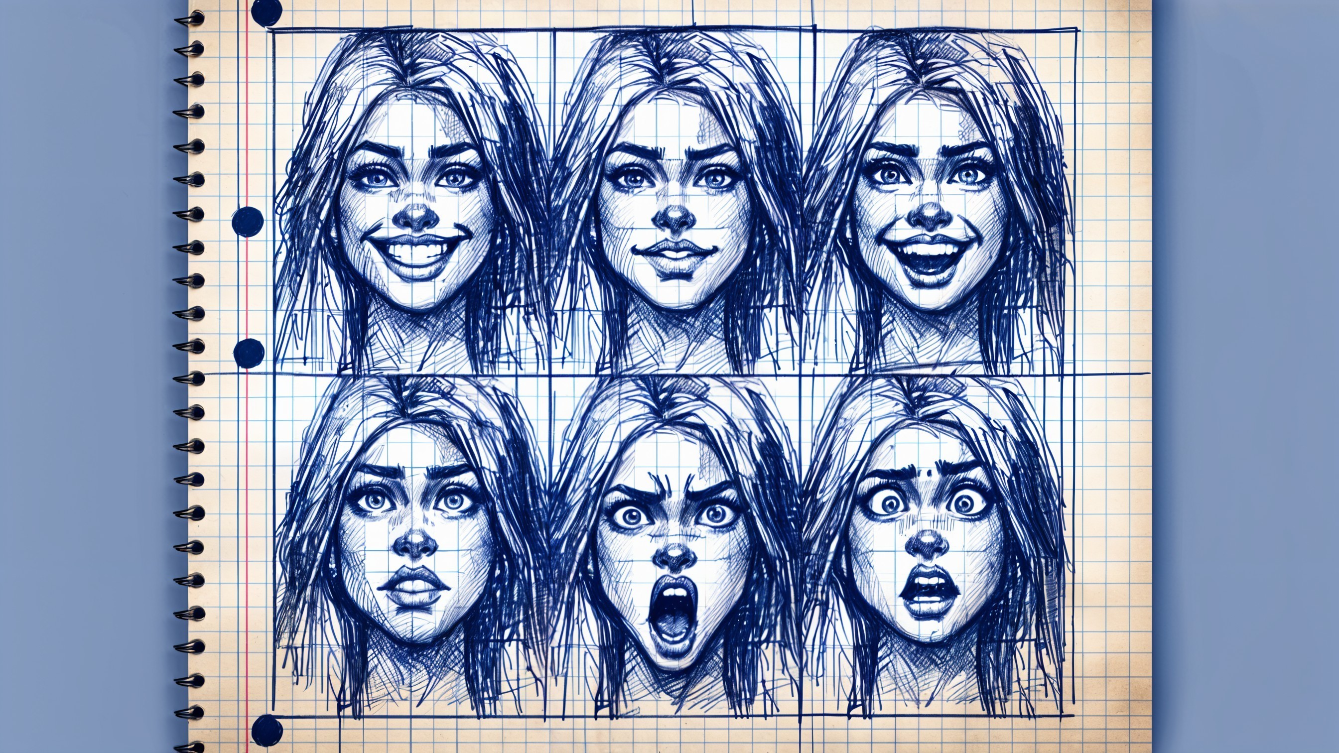 Facial Sketches Depicting Six Human Emotions