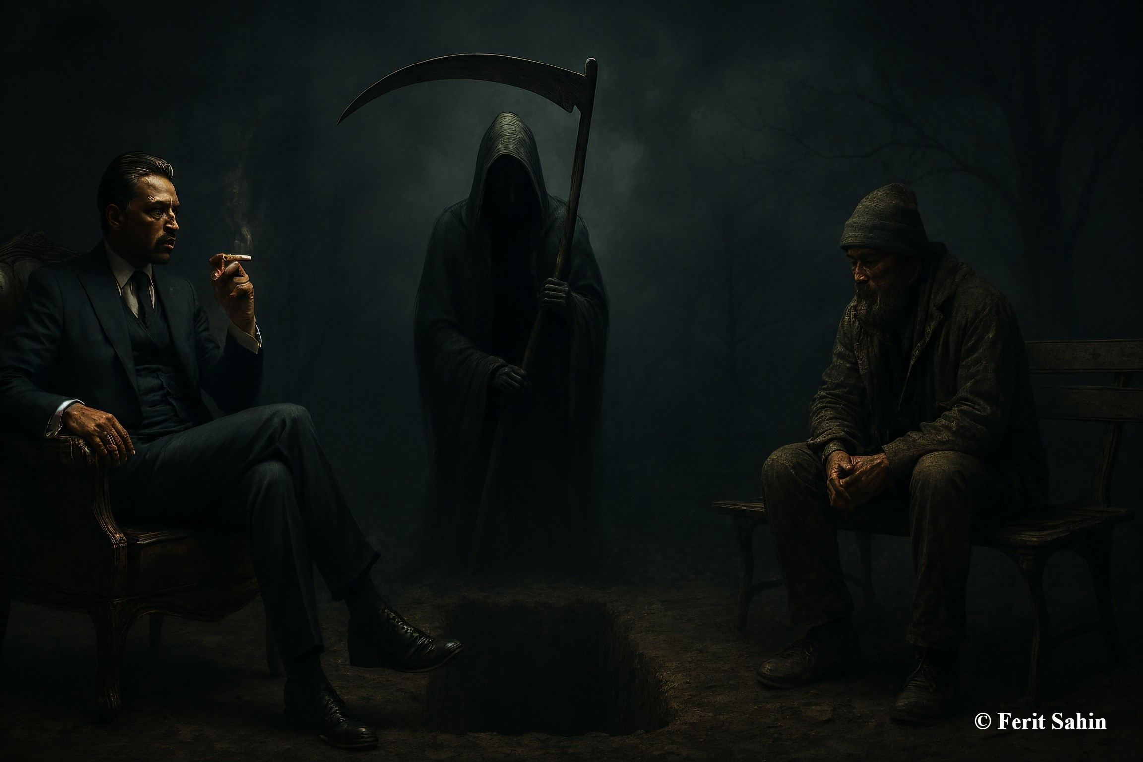 Contrast of Power and Vulnerability in Dark Setting