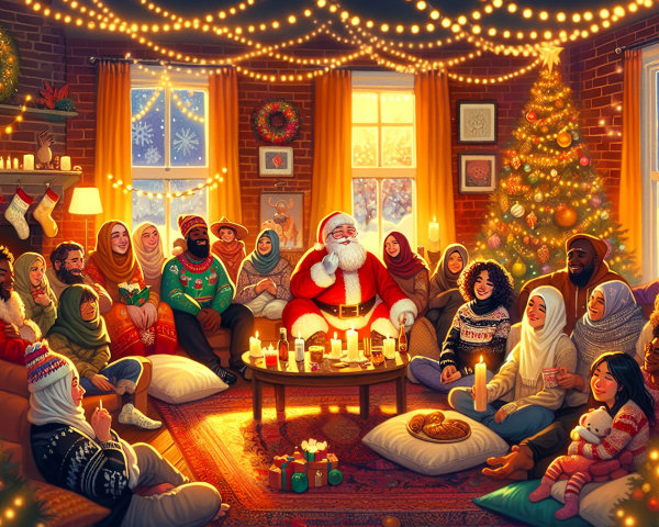 Cozy Christmas Celebration with Diverse Gatherings