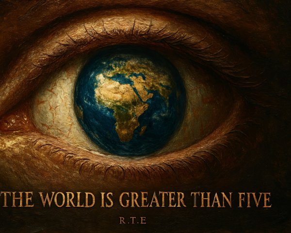 Human Eye Reflecting Earth with Textured Background