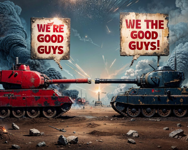 Tanks in Conflict with Humorous Speech Bubbles