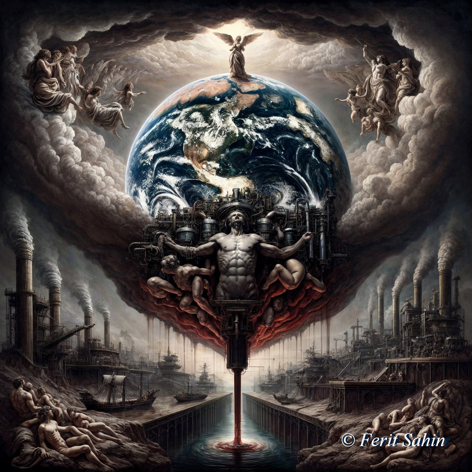 Dramatic Artwork of Industrialization and Mythology