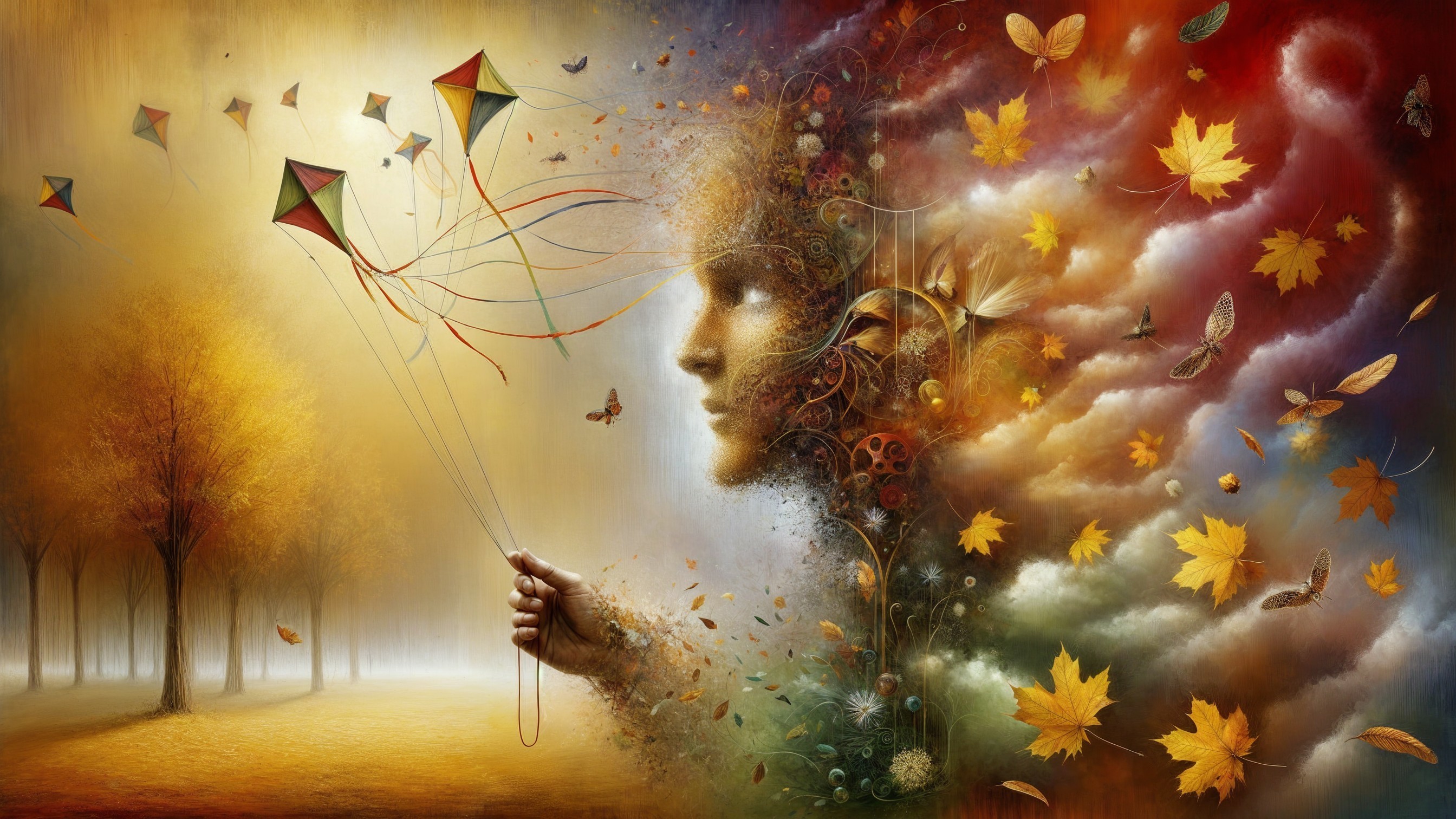 Ethereal Landscape with Colorful Surreal Elements