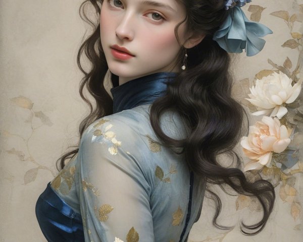 Portrait of a Young Woman in Translucent Gown