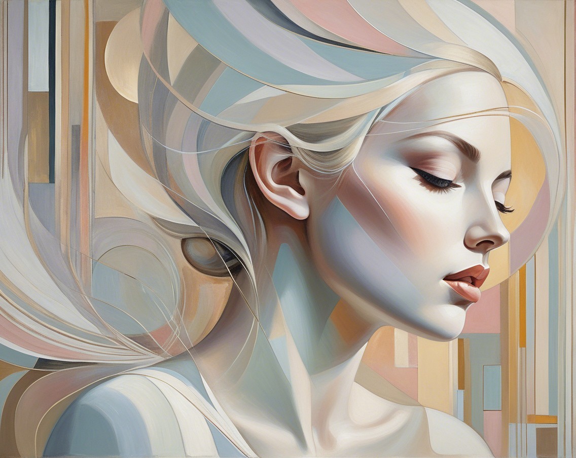 Abstract Portrait of a Woman with Pastel Colors