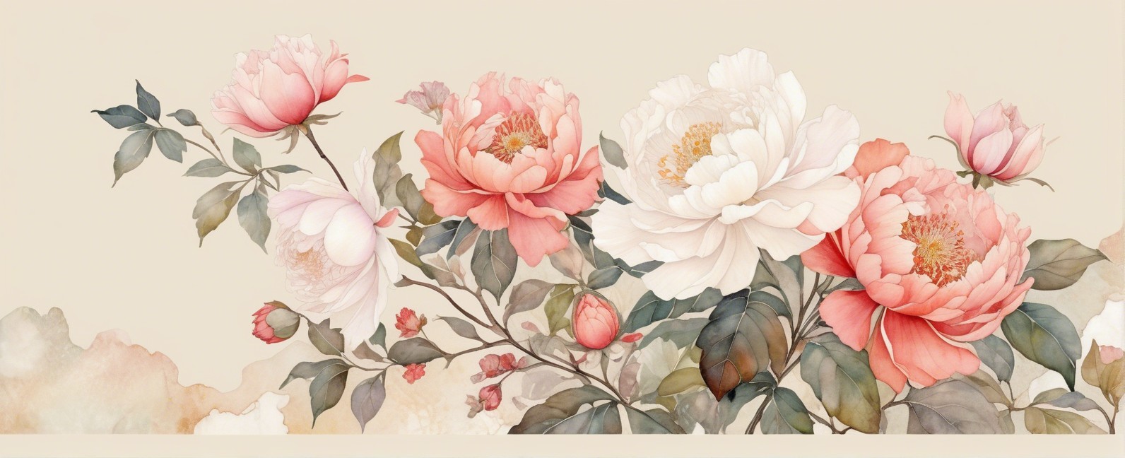 Delicate Peony Arrangement in Soft Pink and Coral