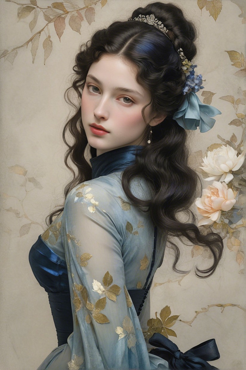 Portrait of a Young Woman in Translucent Gown