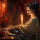 Portrait of a Young Woman with Dark Red Lipstick