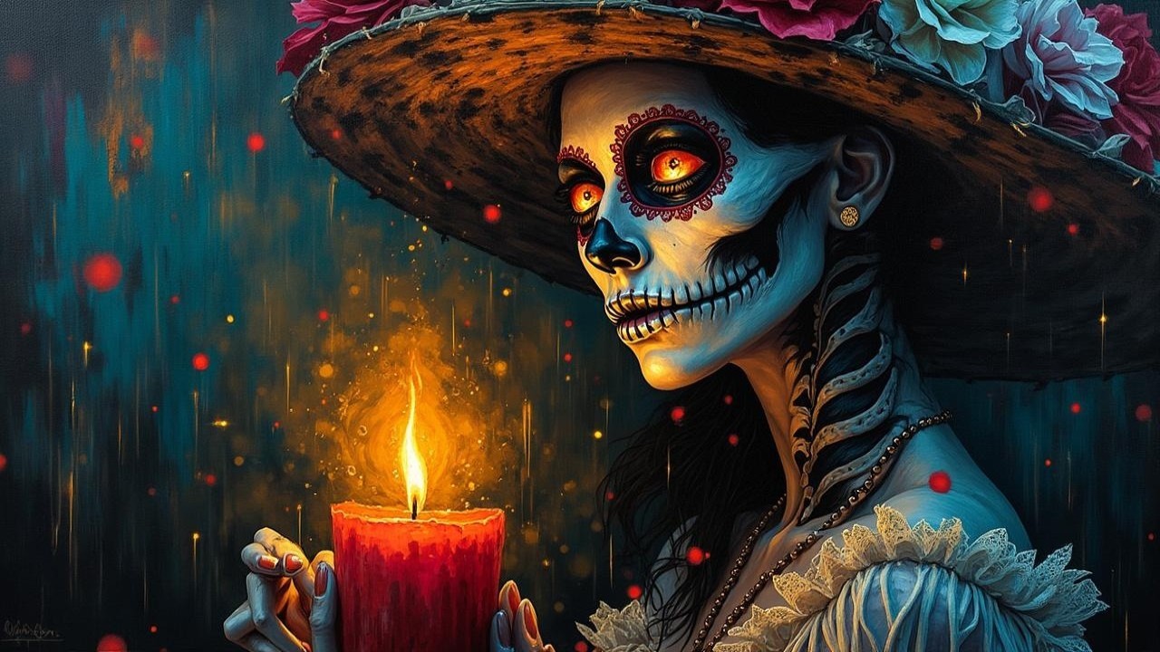 Skeletal Figure Inspired by Day of the Dead Traditions