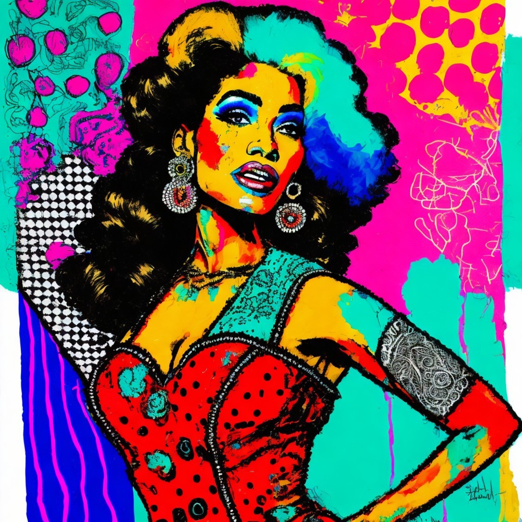 Vibrant Pop Art with Bold Colors and Dynamic Patterns