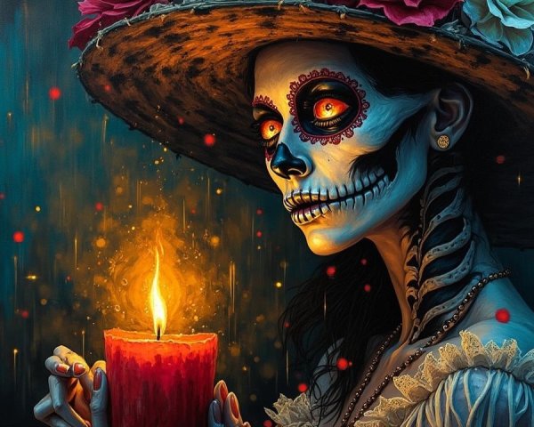 Skeletal Figure Inspired by Day of the Dead Traditions