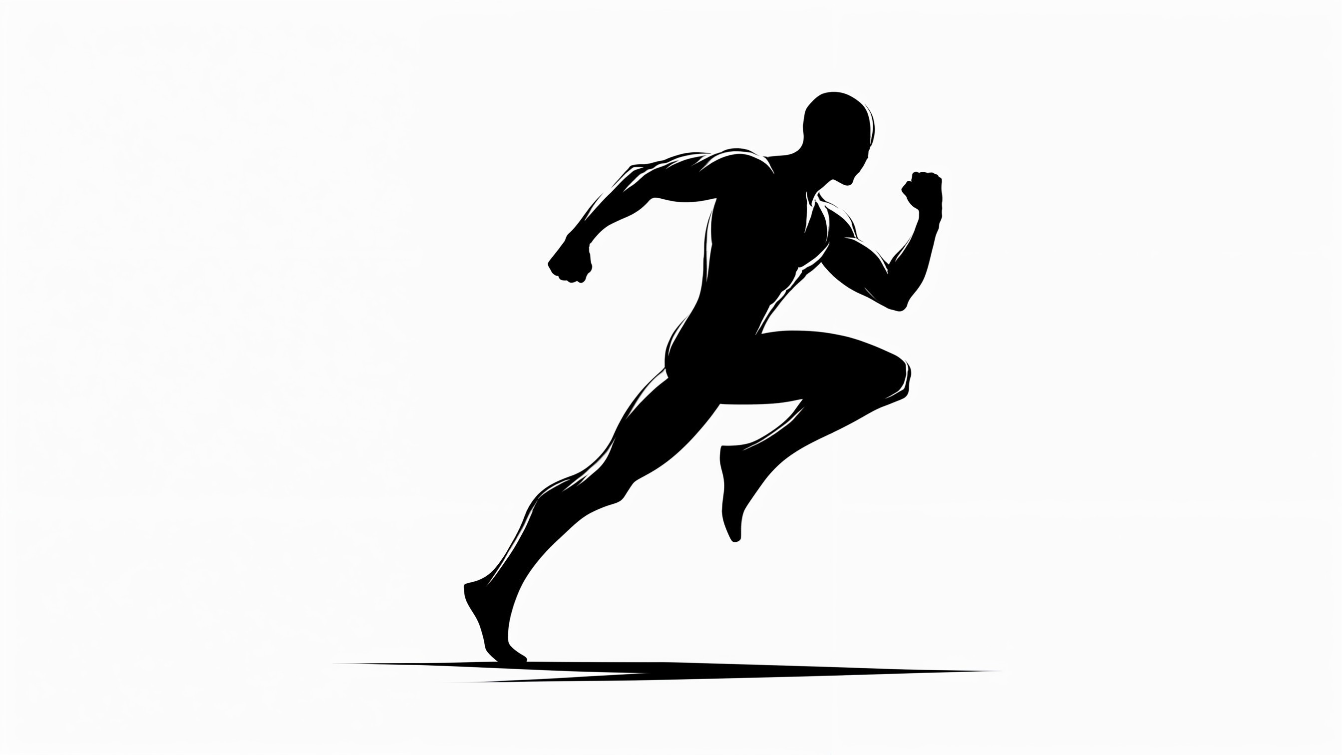 Dynamic Silhouette of a Running Figure in Motion